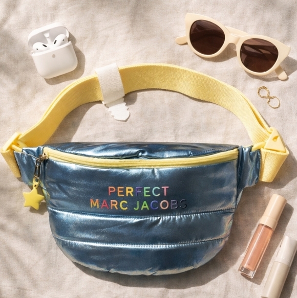 Marc Jacobs Handbags - Marc Jacobs PERFECT Metallic Puffer Belt Bag Rainbow Logo Festival  NWT